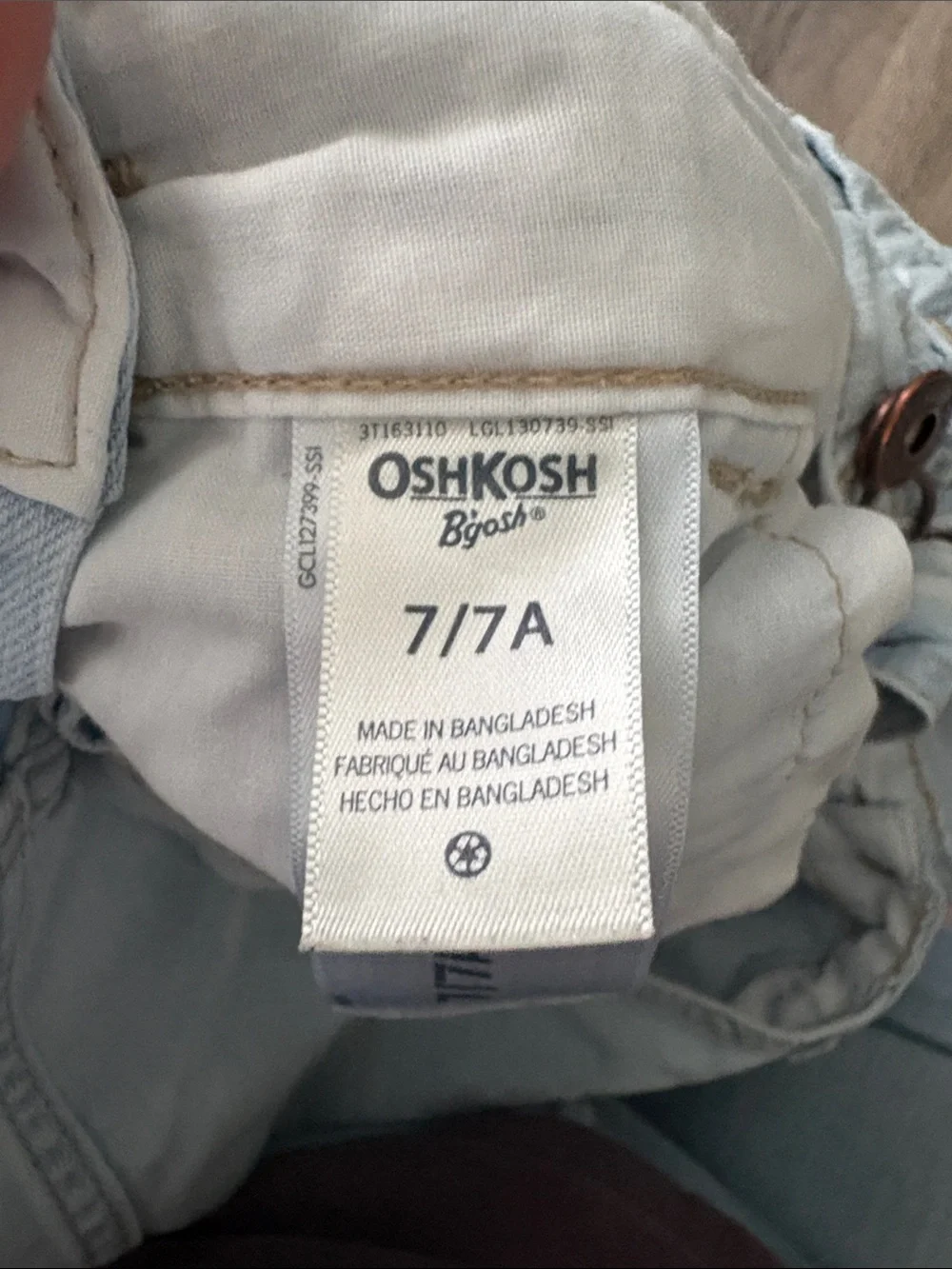OshKosh B'gosh Light Blue Denim Short Overalls